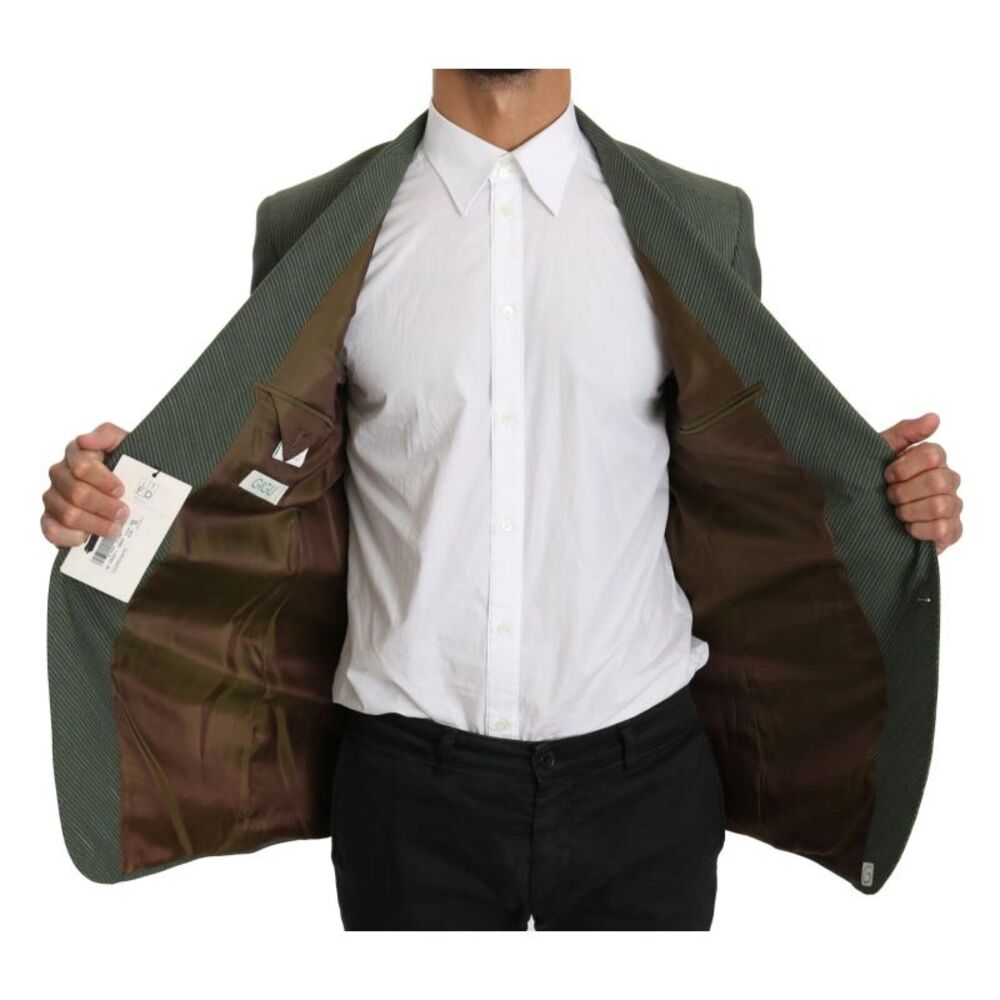 Romeo Gigli Green Linen Blazer One Piece Single Breasted Men's Jacket